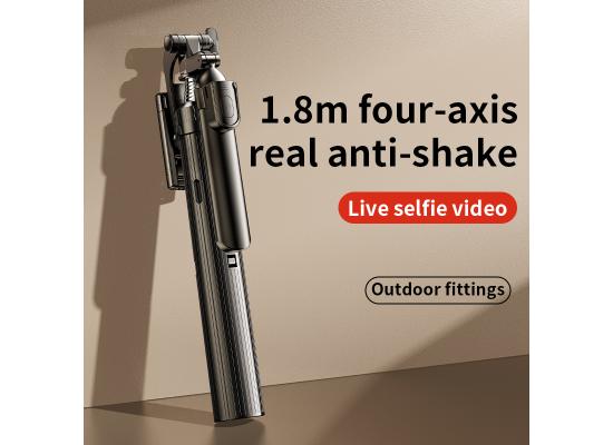 RTAKO H18L PRO 1.8m Ultra-Wide Angle Selfie Stick (With Bluetooth Remote) - Black